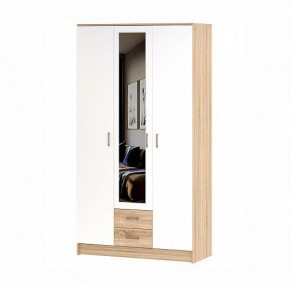БЕАТРИС Шкаф Трио (дуб сонома/белый глянец) в Глазове - glazov.mebel24.online | фото