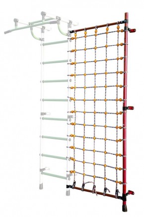 Дополнительная стойка к пристенному ДСК с сеткой для лазания, цв. красный в Глазове - glazov.mebel24.online | фото