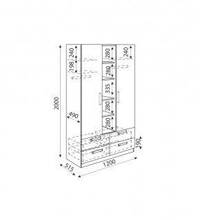 Дуглас (подростковая) М02 Шкаф трехсекционный в Глазове - glazov.mebel24.online | фото 3