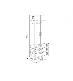 Дуглас (подростковая) М04 Шкаф с ящиками в Глазове - glazov.mebel24.online | фото 3