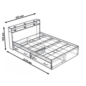 Камелия Кровать с ящиками 0900, цвет дуб сонома, ШхГхВ 93,5х217х78,2 см., сп.м. 900х2000 мм., без матраса, основание есть в Глазове - glazov.mebel24.online | фото 6