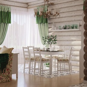 Комлект Вествик обеденный стол и четыре стула, массив сосны, цвет белый в Глазове - glazov.mebel24.online | фото 1