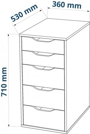 Комод Ингар белый с пятью выдвижными ящиками в Глазове - glazov.mebel24.online | фото 3