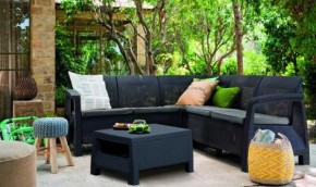 Комплект мебели угловой Корфу Релакс Сет (CORFU II RELAX SET) графит в Глазове - glazov.mebel24.online | фото 3