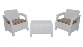 Комплект на балкон Yalta Premium Balcony Set (Ялта) белый (+подушки под спину) в Глазове - glazov.mebel24.online | фото