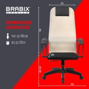 Кресло BRABIX PREMIUM "Ultimate EX-800" пластик, плотная двойная сетка Х2, черное/бежевое, 532916 в Глазове - glazov.mebel24.online | фото 6