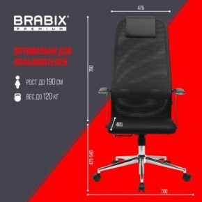 Кресло BRABIX PREMIUM "Ultimate EX-801" хром, плотная двойная сетка Х2, черное, 532917 в Глазове - glazov.mebel24.online | фото 7