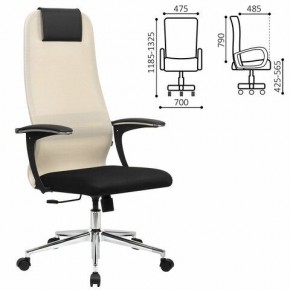 Кресло офисное BRABIX PREMIUM "Ultimate EX-801" хром, плотная двойная сетка Х2, черное/бежевое, 532919 в Глазове - glazov.mebel24.online | фото 1