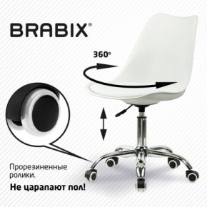 Кресло стул BRABIX "Eames MG-310 CH", хром, пластик белый, экокожа белая, 532923 в Глазове - glazov.mebel24.online | фото 7