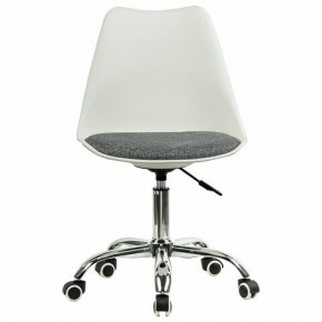 Кресло стул BRABIX "Eames MG-310 CH", хром, пластик белый, ткань серая, 532924 в Глазове - glazov.mebel24.online | фото 1