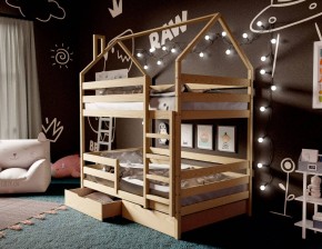 Кровать-домик двухъярусная 80*160 без покраски в Глазове - glazov.mebel24.online | фото