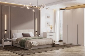 Кровать двойная №4 с основанием (Бежевый) в Глазове - glazov.mebel24.online | фото 3