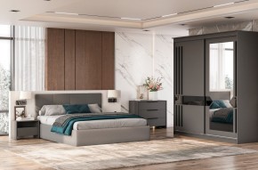 Кровать двойная №4 с основанием (Серый) в Глазове - glazov.mebel24.online | фото 3