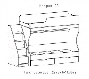 КАПРИЗ-22 Кровать двухъярусная 800 настил ЛДСП в Глазове - glazov.mebel24.online | фото 2