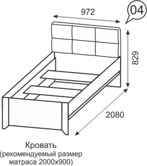 Кровать одинарная 900 Твист 04 в Глазове - glazov.mebel24.online | фото 2