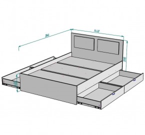 Кровать Ольга L35 (1400) 4 ящика в Глазове - glazov.mebel24.online | фото 2