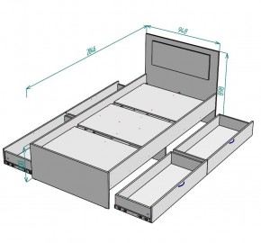 Кровать Ольга L38 (900) 4 ящика в Глазове - glazov.mebel24.online | фото 2