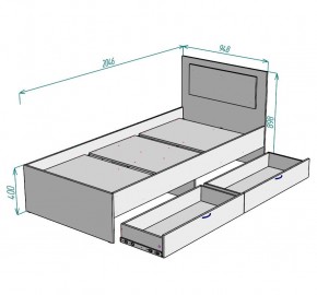 Кровать Ольга L47 (900) 2 ящика в Глазове - glazov.mebel24.online | фото 2