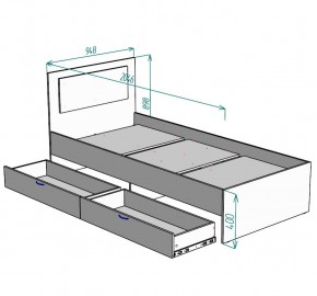 Кровать Ольга L48 (900) 2 ящика в Глазове - glazov.mebel24.online | фото 2