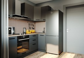Кухня угловая Антрацит 2200х1000 (Стол. 38мм) в Глазове - glazov.mebel24.online | фото 1