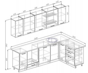 Кухня угловая Антрацит 2600х1600 (Стол. 38мм) в Глазове - glazov.mebel24.online | фото 2