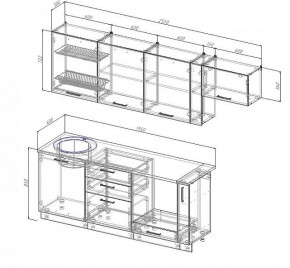 Кухонный гарнитур Антрацит 2550 (Стол. 38мм) в Глазове - glazov.mebel24.online | фото 3