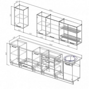 Кухонный гарнитур Антрацит 2800 (Стол. 38мм) в Глазове - glazov.mebel24.online | фото 3