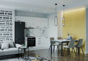Кухонный гарнитур Белый Глянец 2550 (Стол. 26мм) в Глазове - glazov.mebel24.online | фото 1