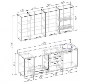 Кухонный гарнитур Дели 2200 (Стол. 26мм) в Глазове - glazov.mebel24.online | фото 2