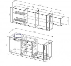 Кухонный гарнитур Жемчуг 2550 (Стол. 38мм) в Глазове - glazov.mebel24.online | фото 2