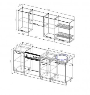 Кухонный гарнитур Латте 2000 (Стол. 38мм) в Глазове - glazov.mebel24.online | фото 2
