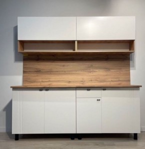 Кухонный гарнитур «Монако» 2.0 м Серия 2 МДФ с фрезеровкой (Дуб Золотой/Белый матовый) в Глазове - glazov.mebel24.online | фото 2