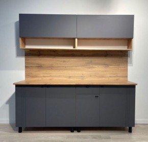 Кухонный гарнитур «Монако» 2.0 м Серия 2 МДФ с фрезеровкой (Дуб Золотой/Графит) в Глазове - glazov.mebel24.online | фото 3