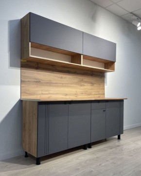 Кухонный гарнитур «Монако» 2.0 м Серия 2 МДФ с фрезеровкой (Дуб Золотой/Графит) в Глазове - glazov.mebel24.online | фото 4