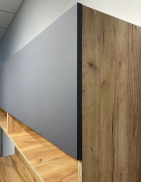 Кухонный гарнитур «Монако» 2.0 м Серия 2 МДФ с фрезеровкой (Дуб Золотой/Графит) в Глазове - glazov.mebel24.online | фото 6