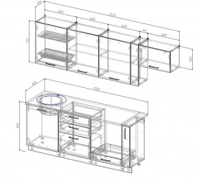 Кухонный гарнитур Муссон 2550 (Стол. 26мм) в Глазове - glazov.mebel24.online | фото 2