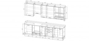 Кухонный гарнитур Санторини 3000 h950 (Стол. 38мм) в Глазове - glazov.mebel24.online | фото 2