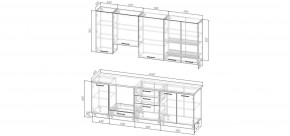 Кухонный гарнитур Смоки 2400 h950 (Стол. 26мм) в Глазове - glazov.mebel24.online | фото 2
