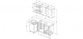 Кухонный гарнитур угловой Графика 1000*1800 (Стол. 38мм) в Глазове - glazov.mebel24.online | фото 2