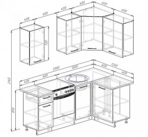 Кухонный гарнитур угловой Графика 2000х1200 (Стол. 38мм) в Глазове - glazov.mebel24.online | фото 2