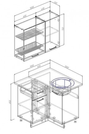 Кухонный гарнитур угловой Лада 1000х1000 (Стол. 38мм) в Глазове - glazov.mebel24.online | фото 2