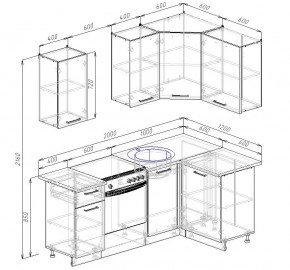 Кухонный гарнитур угловой Латте 2000х1200 (Стол. 26мм) в Глазове - glazov.mebel24.online | фото 2