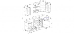Кухонный гарнитур угловой Латте 2200х1000 (Стол. 38мм) в Глазове - glazov.mebel24.online | фото 2