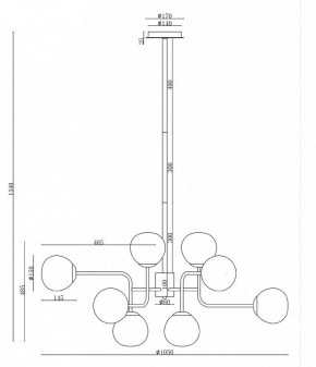 Люстра на штанге Maytoni Erich MOD221-PL-12-G в Глазове - glazov.mebel24.online | фото 3