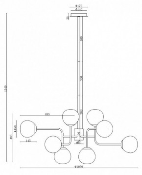 Люстра на штанге Maytoni Erich MOD221-PL-12-N в Глазове - glazov.mebel24.online | фото 3