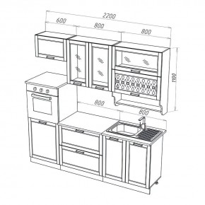 МИЛАНО Кухонный гарнитур 2,2 м Компоновка №3 (Орех) в Глазове - glazov.mebel24.online | фото 2