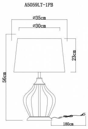 Настольная лампа декоративная Arte Lamp Baymont A5059LT-1PB в Глазове - glazov.mebel24.online | фото 3