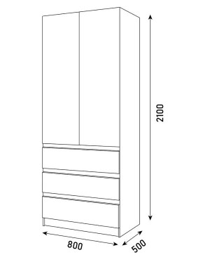 ПАРУС Шкаф 2-х ств. 800 в Глазове - glazov.mebel24.online | фото 3