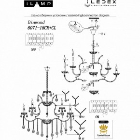 Подвесная люстра iLamp Diamond 6071-18 CR+CL в Глазове - glazov.mebel24.online | фото 2