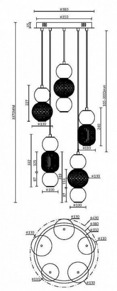 Подвесная люстра Maytoni Drop MOD273PL-L80CH3K в Глазове - glazov.mebel24.online | фото 3